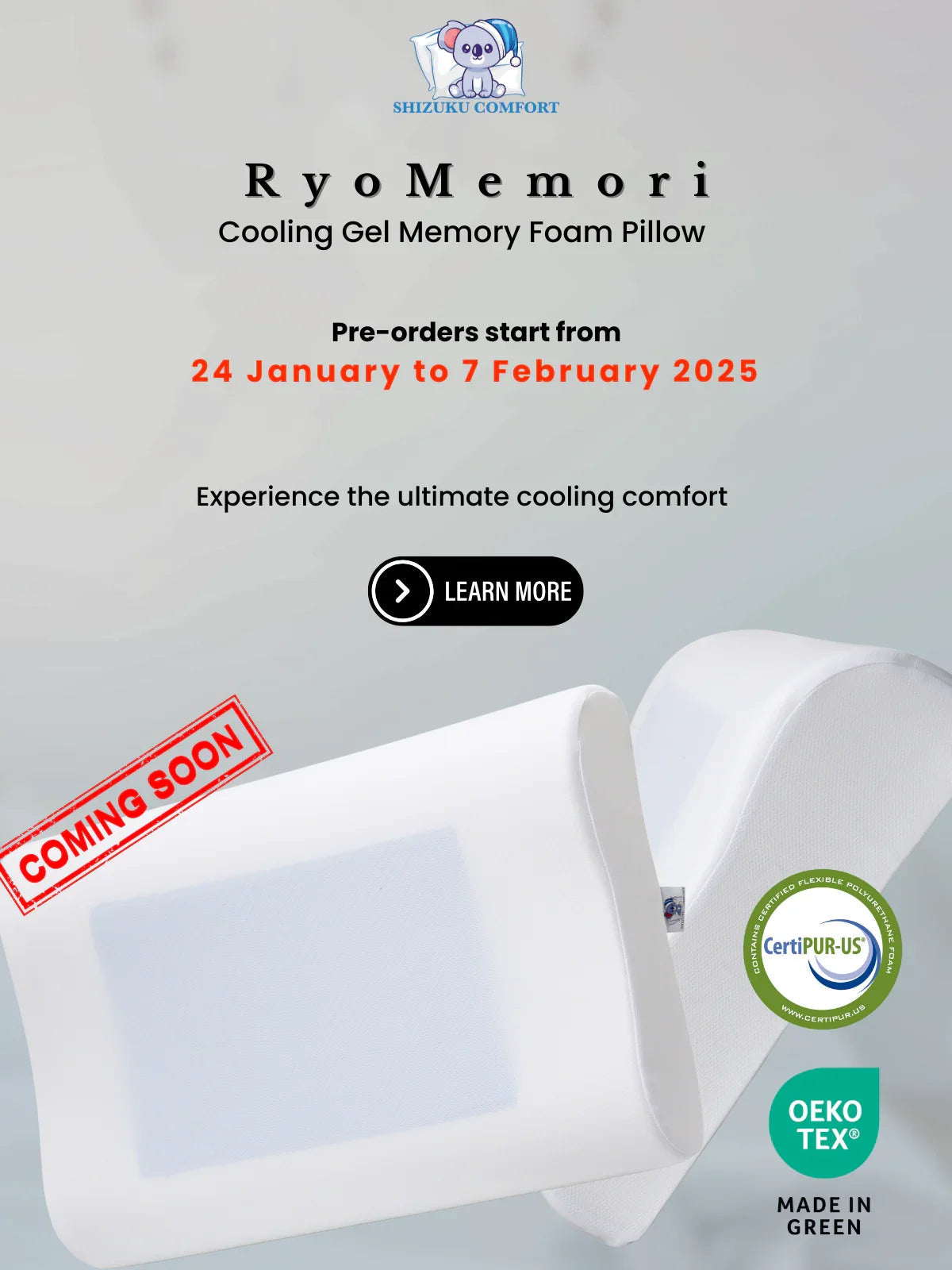 Discover the RyoMemori Cooling Gel Memory Foam Pillow: Benefits & Features. - Shizuku Comfort