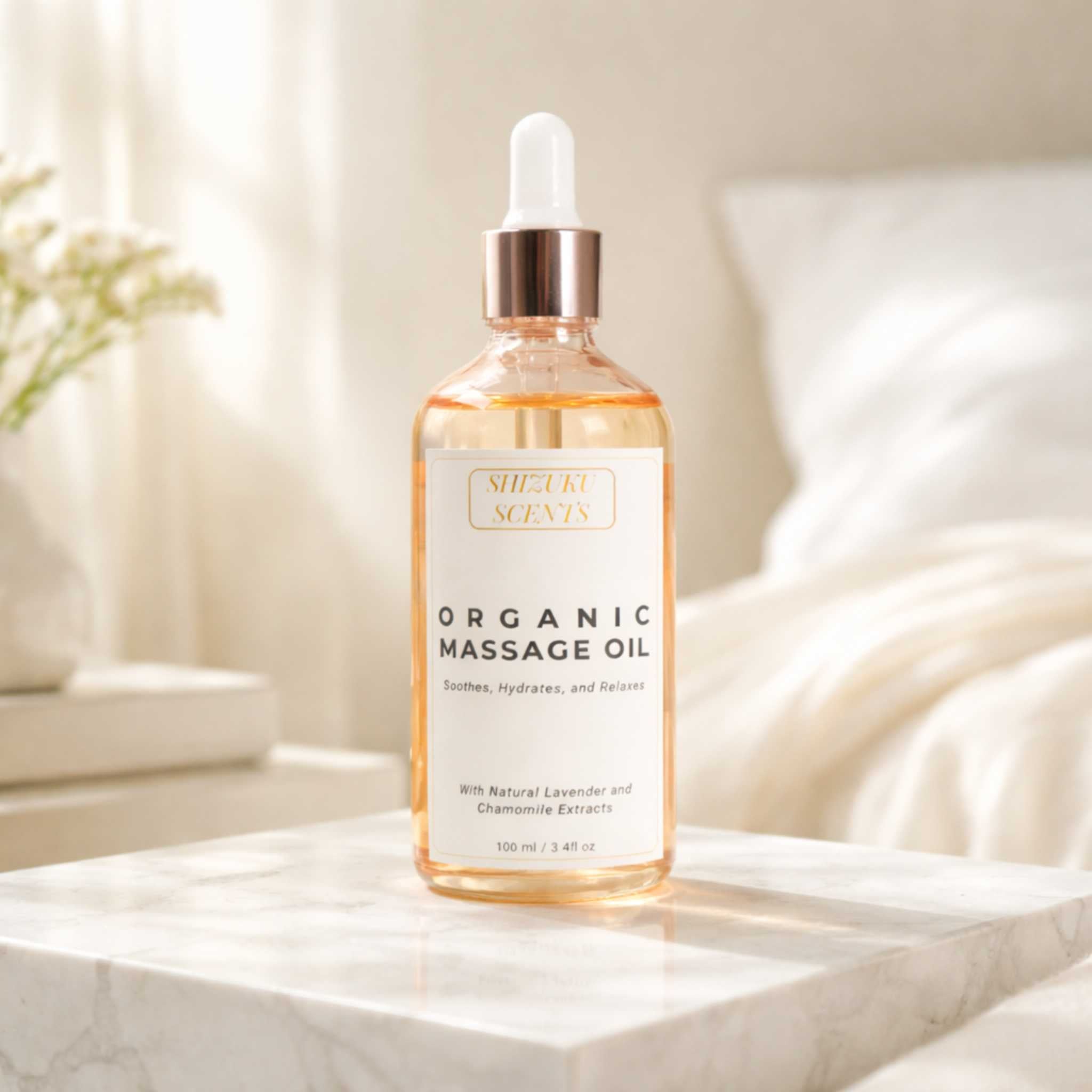 Organic Massage Oil – Lavender & Chamomile | Hydrating & Calming