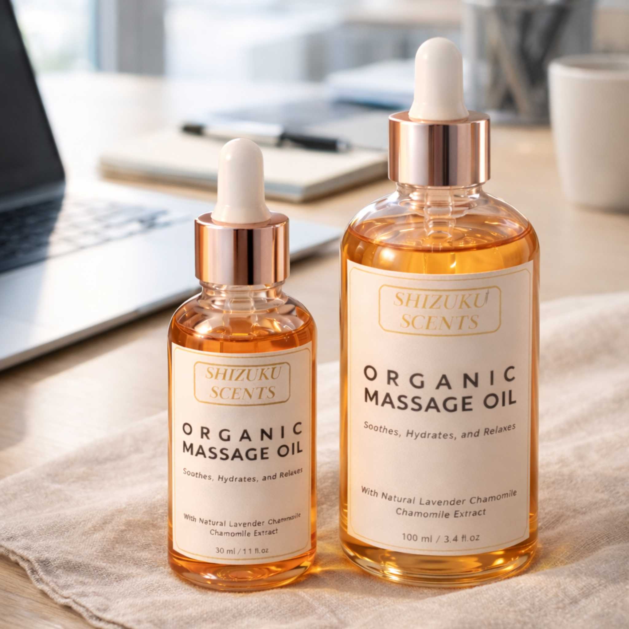 Organic Massage Oil – Lavender & Chamomile | Hydrating & Calming