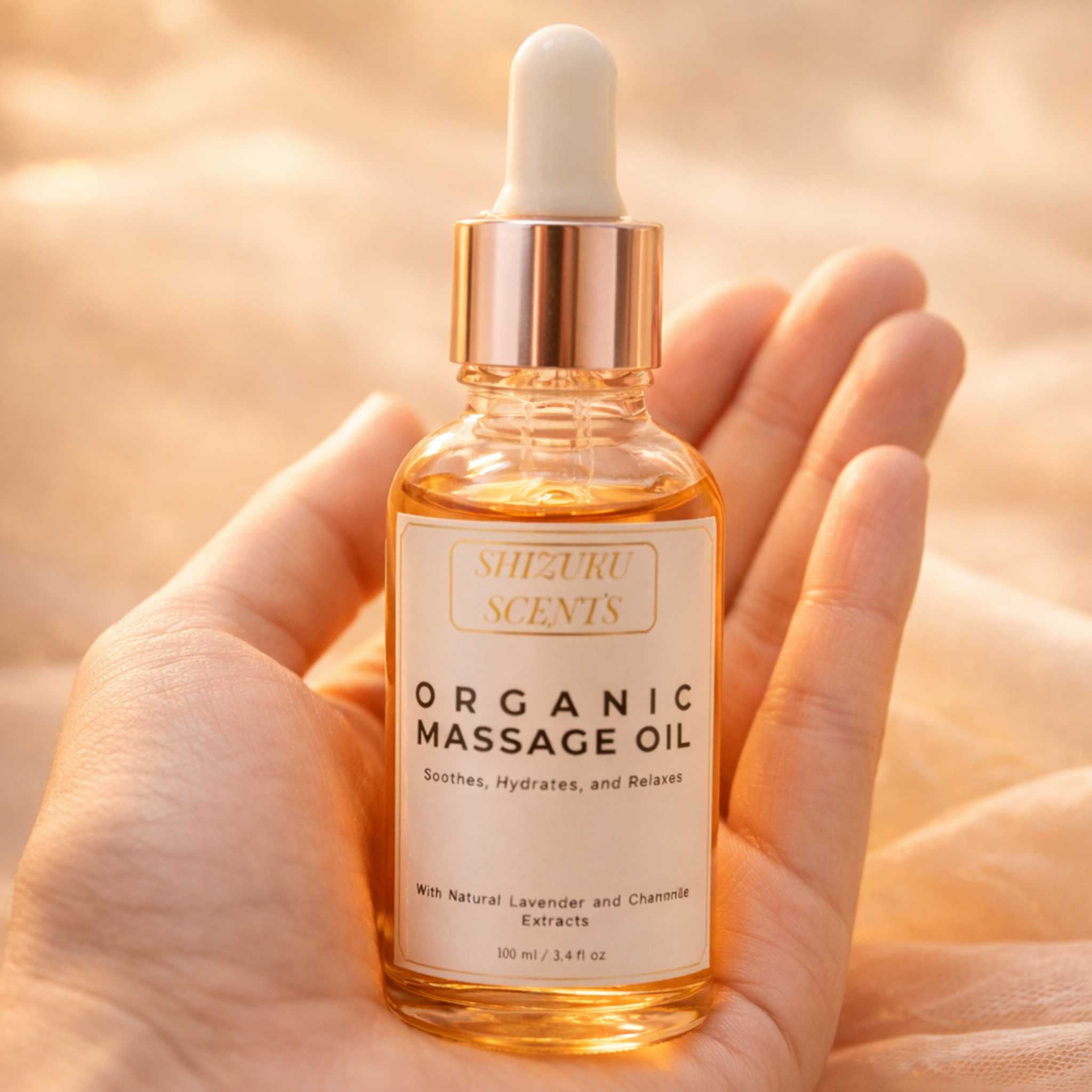 Organic Massage Oil – Lavender & Chamomile | Hydrating & Calming