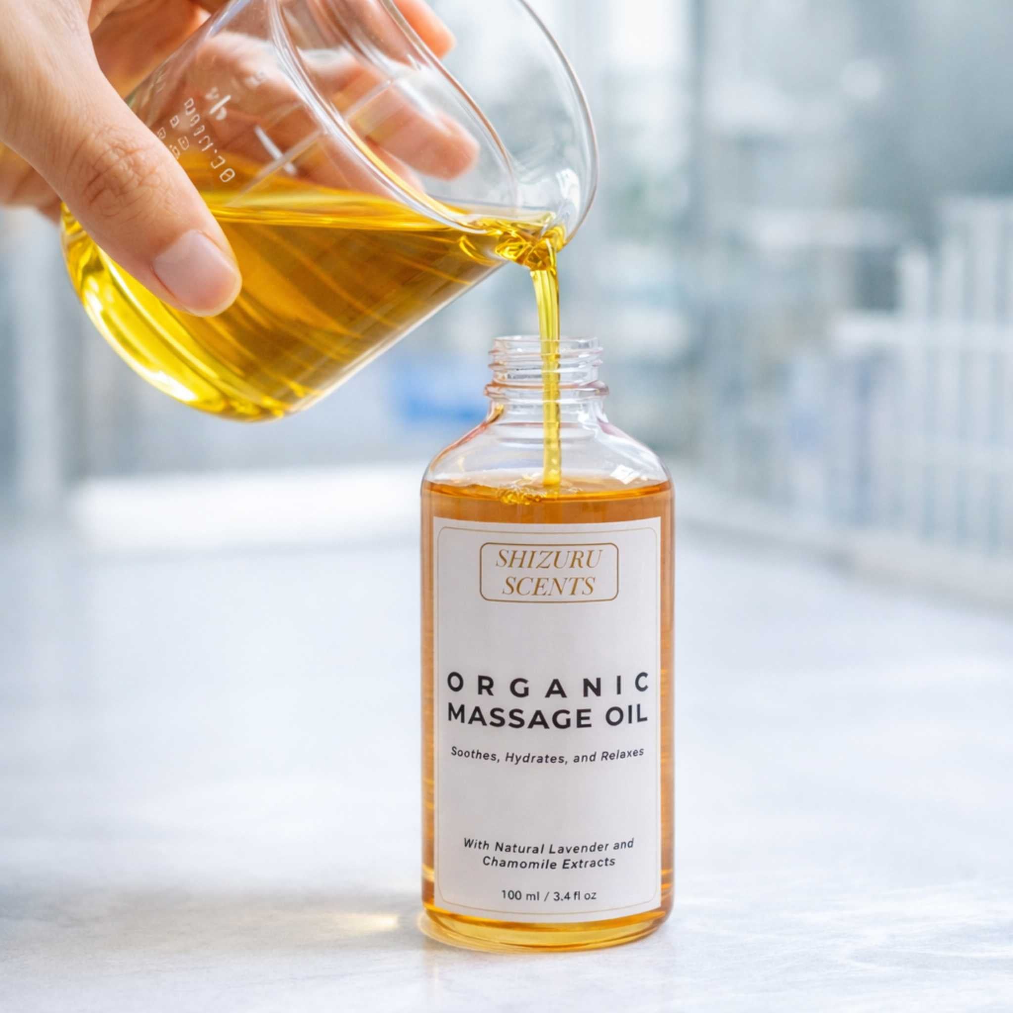 Organic Massage Oil – Lavender & Chamomile | Hydrating & Calming