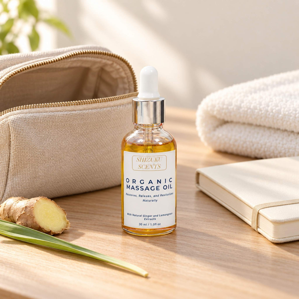 Ginger & Lemongrass Organic Massage Oil
