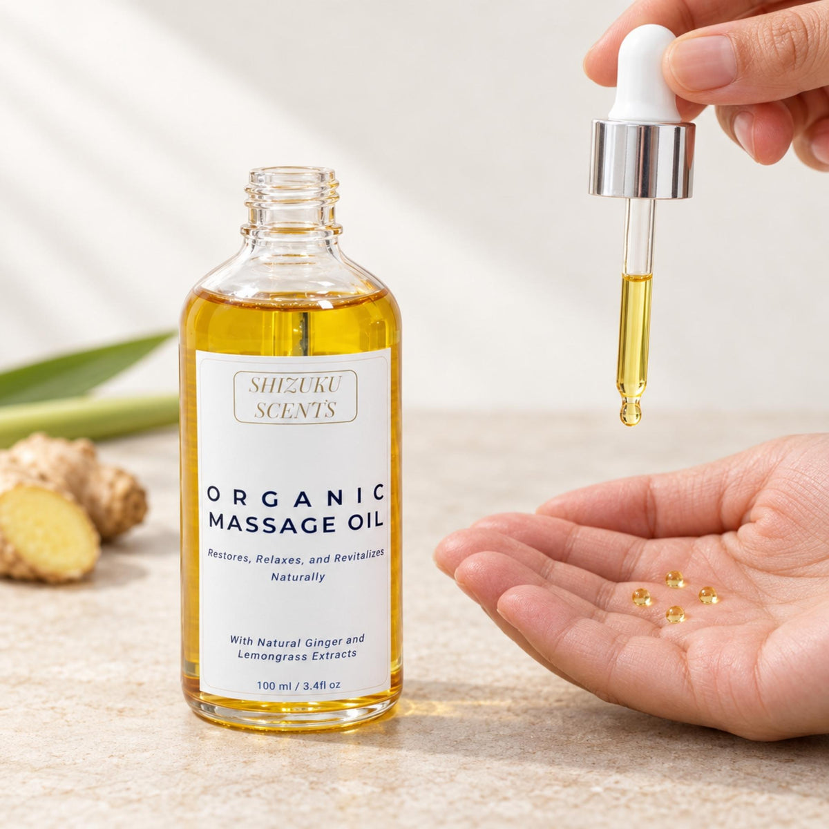 Ginger & Lemongrass Organic Massage Oil