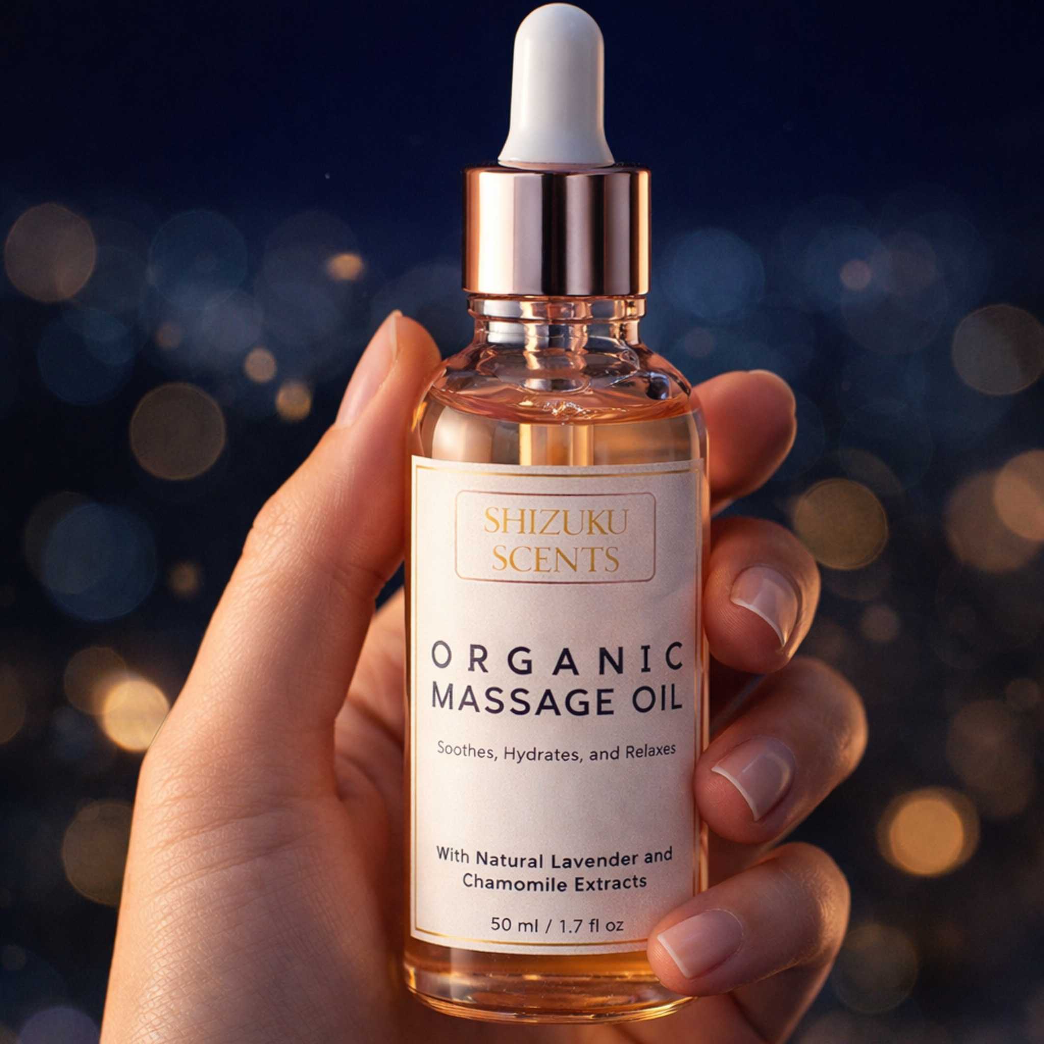 Organic Massage Oil – Lavender & Chamomile | Hydrating & Calming