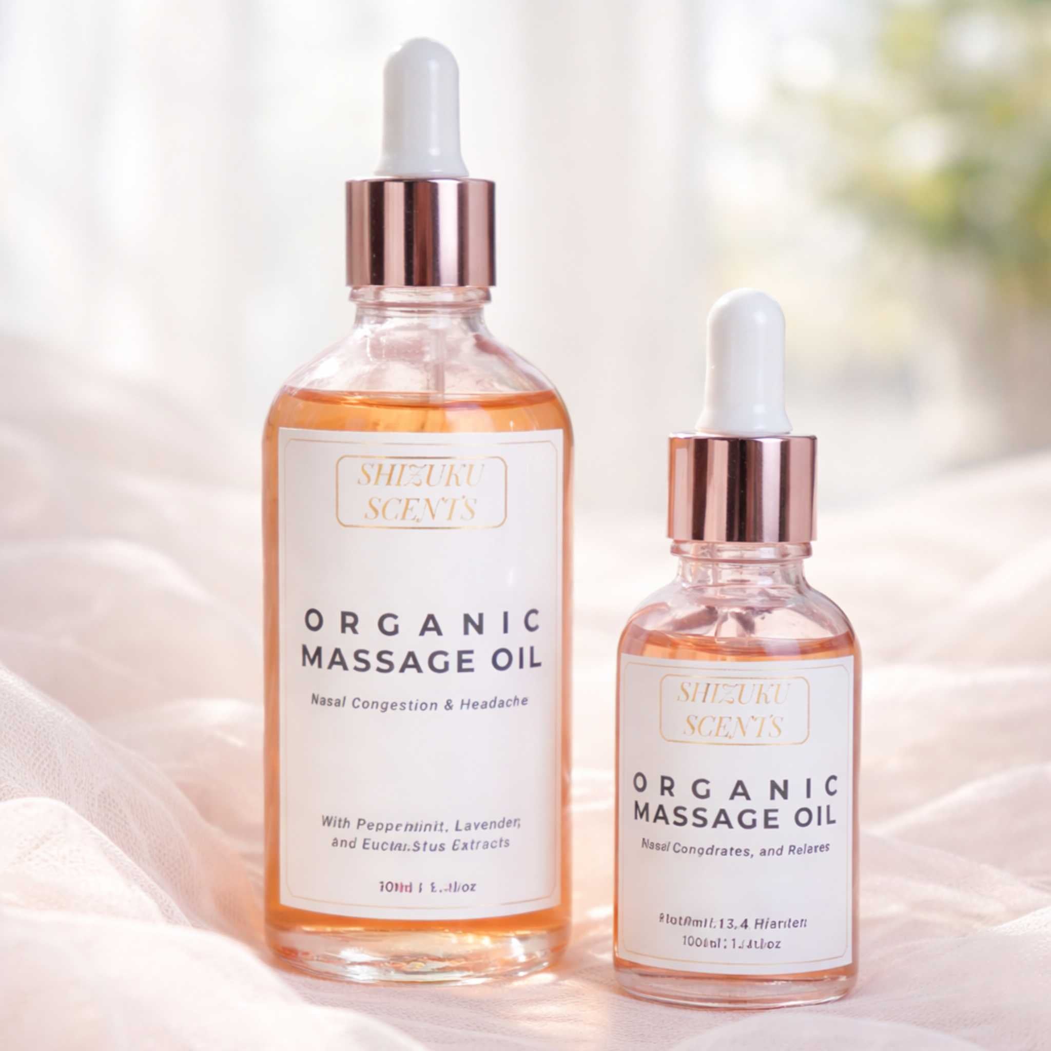 Organic Peppermint–Lavender–Eucalyptus Massage Oil for Sinus & Headache Relief