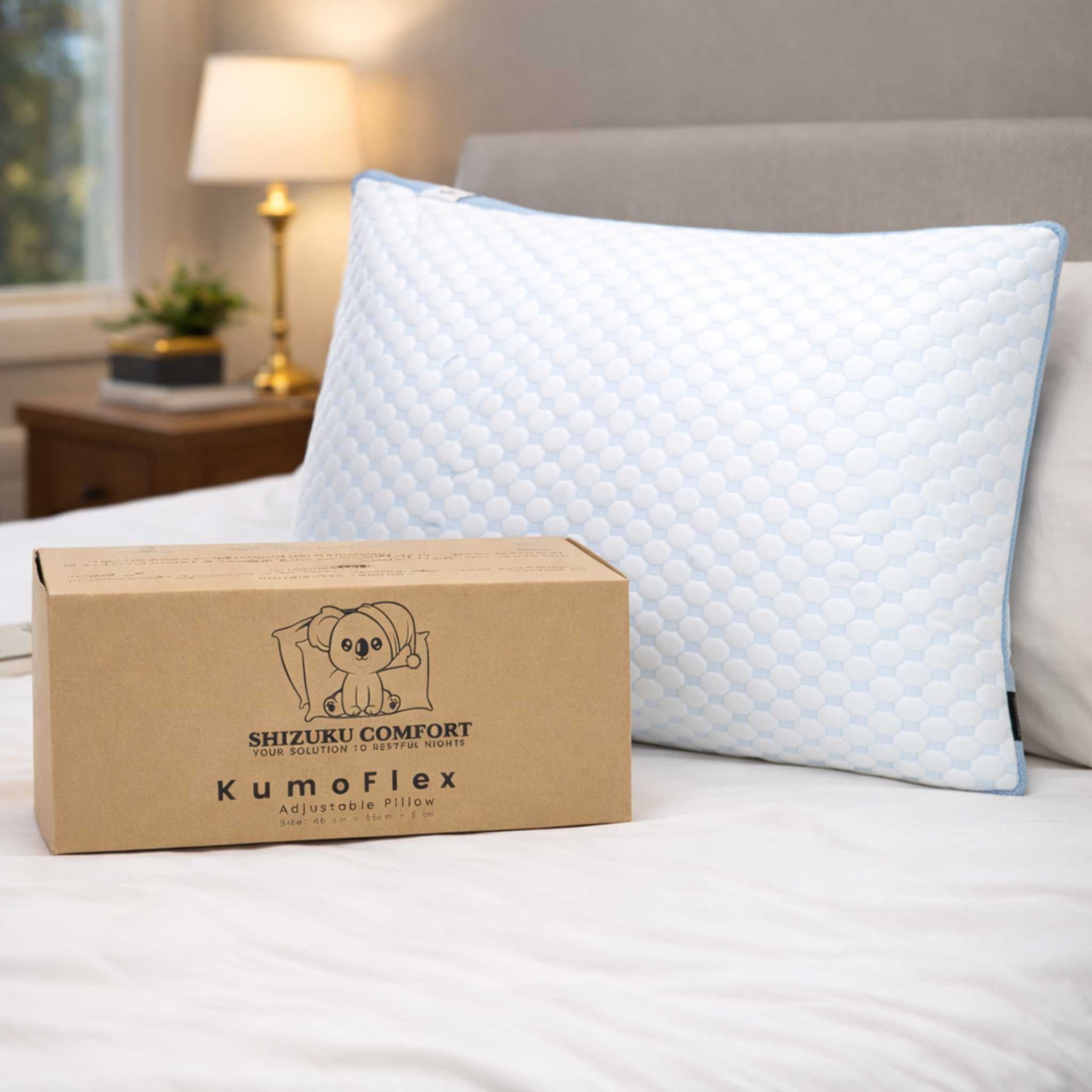 KumoFlex Adjustable Cooling Memory Foam Pillow (Custom Height Neck Support)