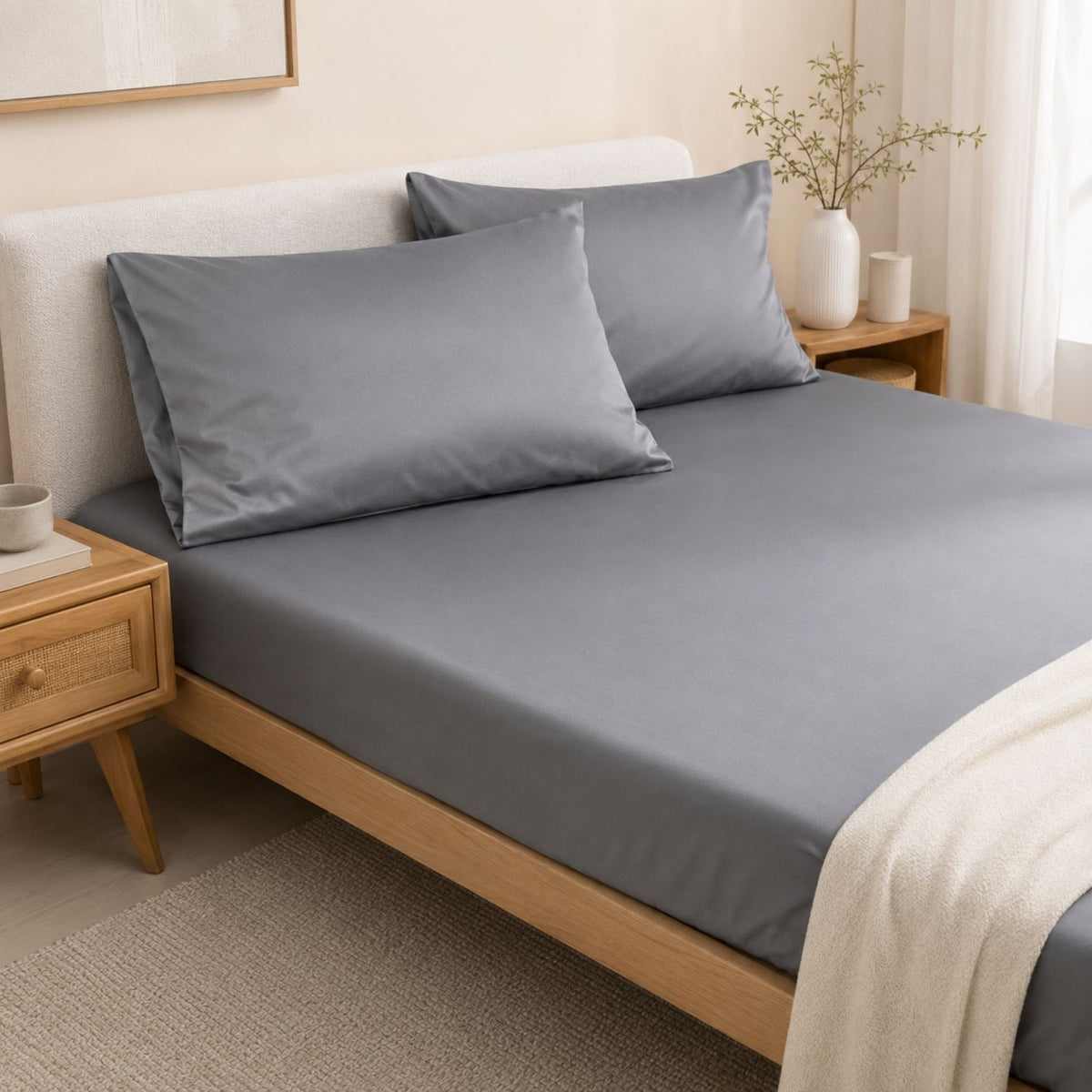 HaruKumo Lyocell Bedsheet Set in Classic Grey
