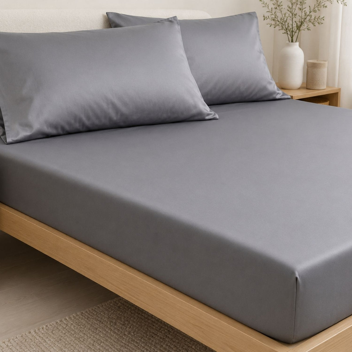 HaruKumo Lyocell Cooling Bedsheet Set in Classic Grey