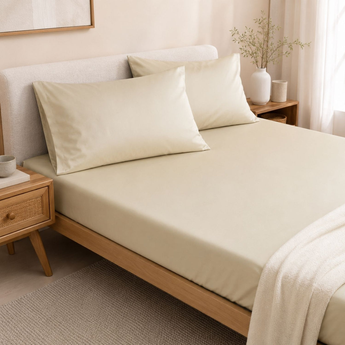 HaruKumo Lyocell Bedsheet Set in Khaki