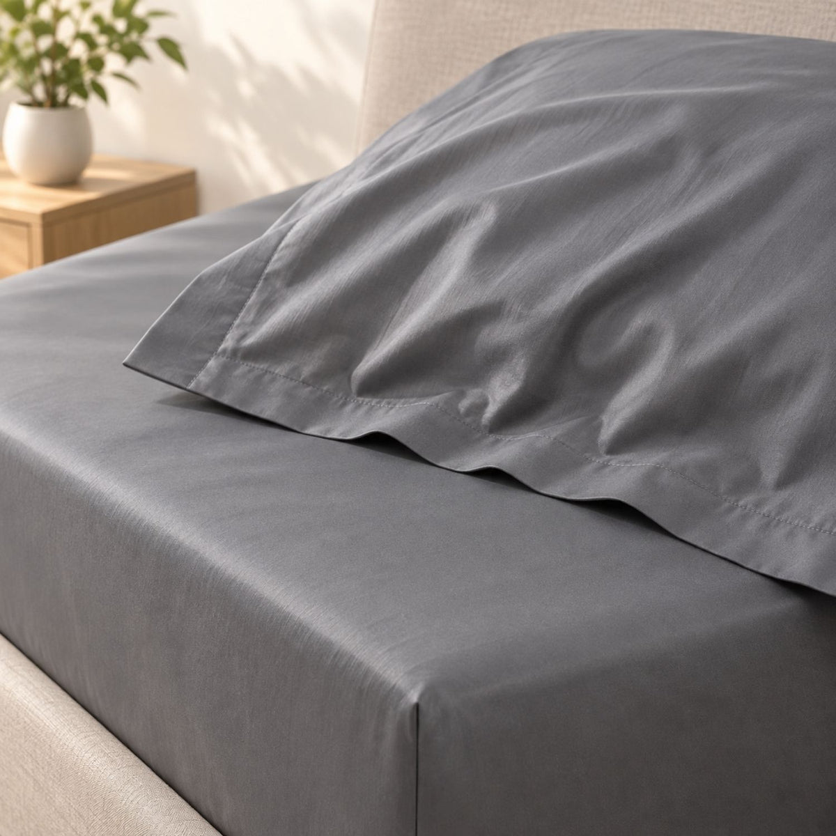 Softly draping Classic Grey HaruKumo Lyocell pillowcase
