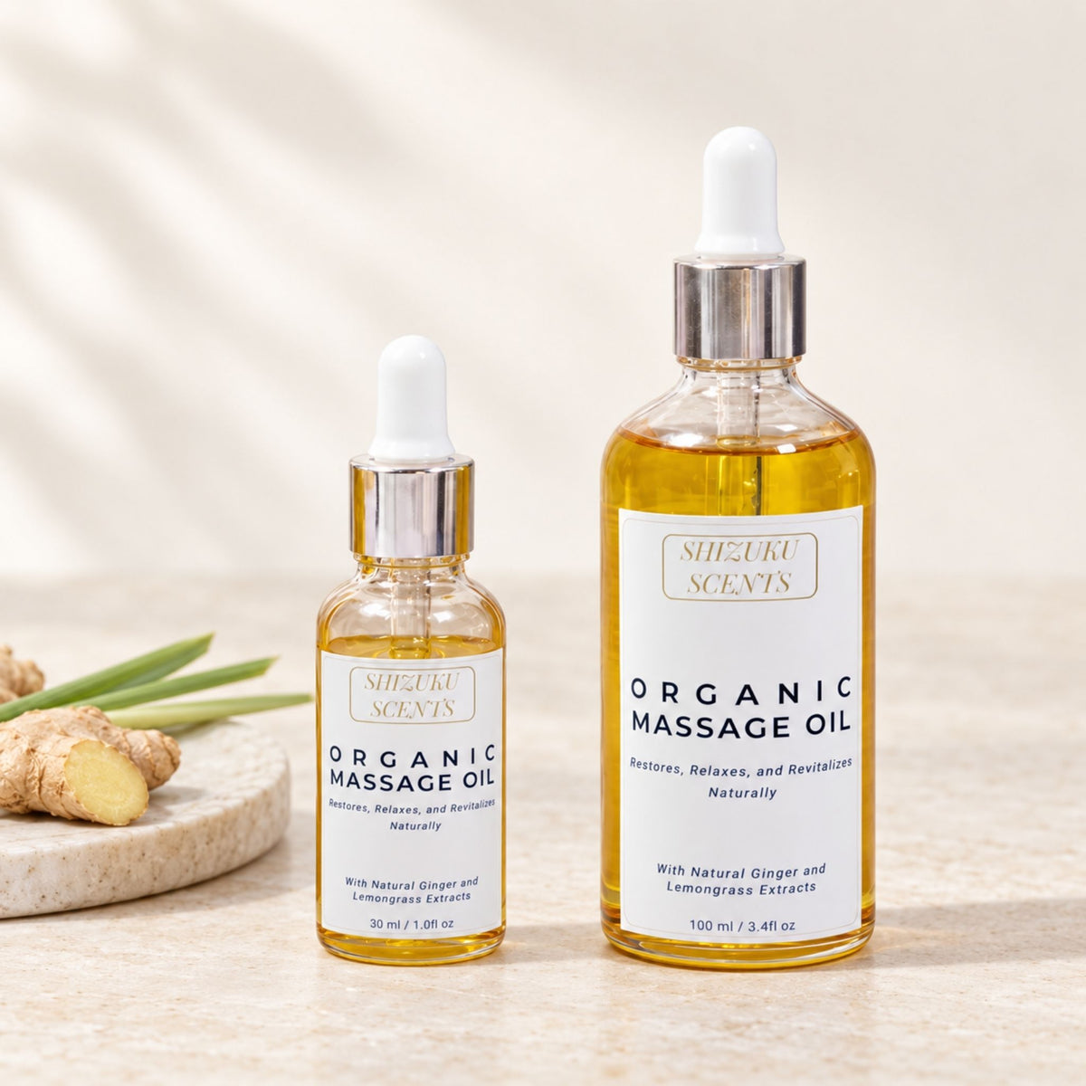 Ginger & Lemongrass Organic Massage Oil