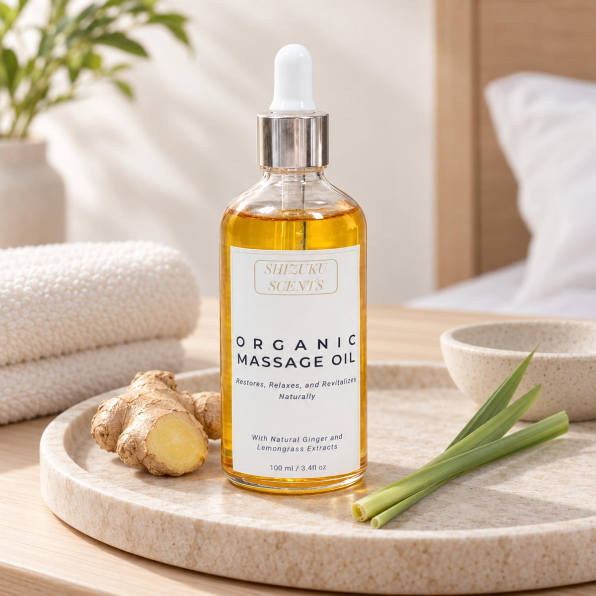 Ginger & Lemongrass Organic Massage Oil