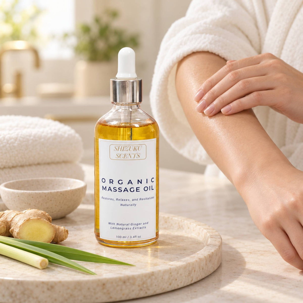 Ginger & Lemongrass Organic Massage Oil