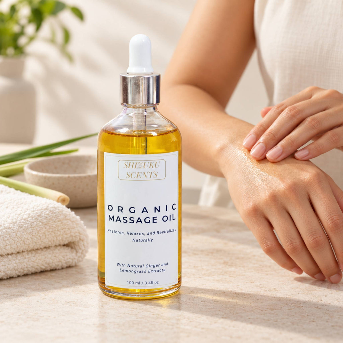 Ginger & Lemongrass Organic Massage Oil