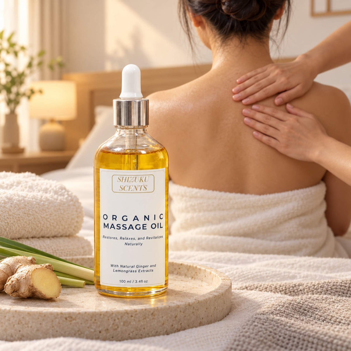 Ginger & Lemongrass Organic Massage Oil